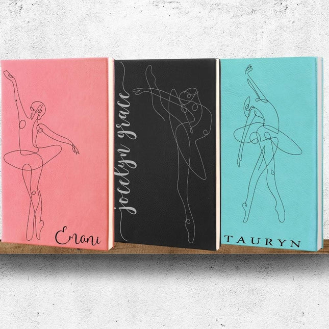Custom Notebook, Ballerina Journal, Coquette Girl, Abstract Design, Lined Journal, Black Notebooks, Pink Aesthetic