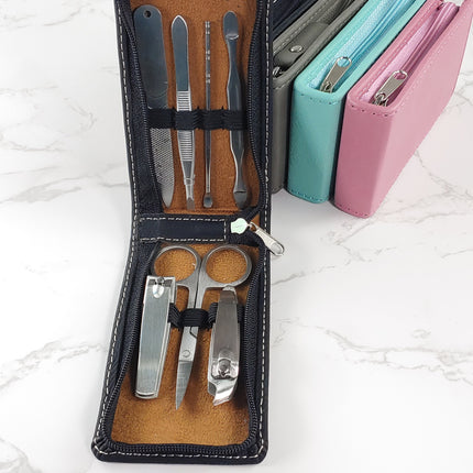 Personalized Manicure Set, Nail Kit Set, Custom Travel Manicure Tool Zipper Case, Cosmetic Grooming Kit, Bridesmaid Groomsmen Gifts
